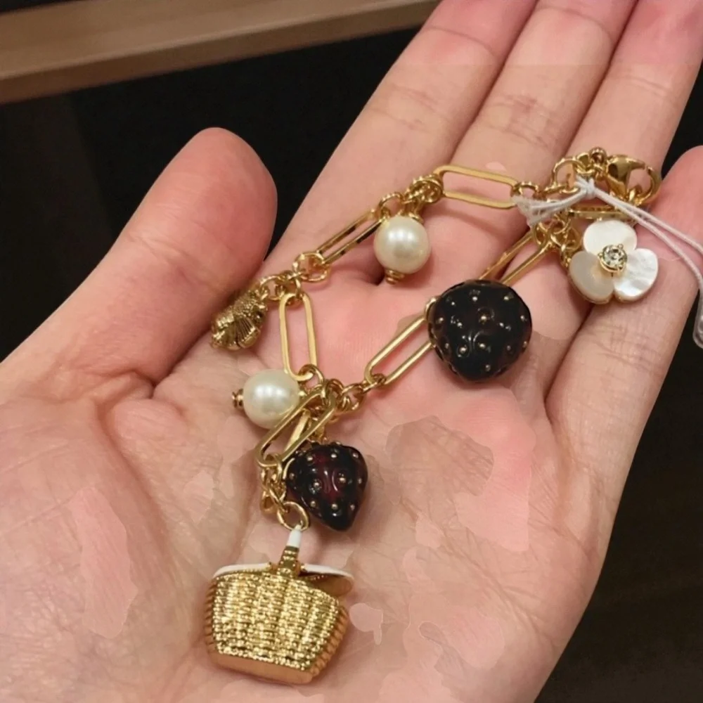 $148 Kate‎ Spade Picnic Perfect Strawberry Charm Bracelet